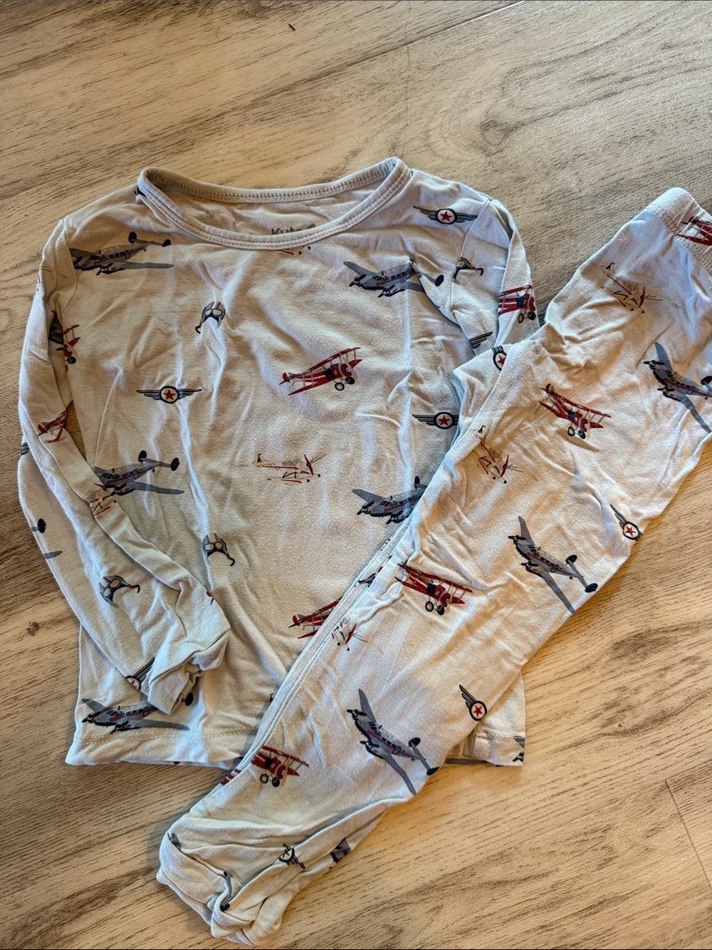 Kyte baby vintage airplane LS pjs 2T